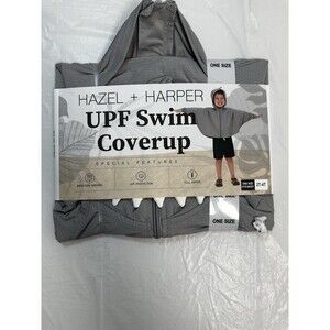 HAZEL + HARPER Swim Coverup Gray Full Zipper One Size 2T-4T UPF NEW
